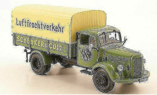 Mercedes L3500 Base 1/43 Minichamps plataforma/Plane Schenker Luftfrachtverkehr 1950 coche miniatura