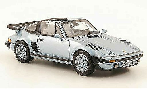 Porsche 911 Turbo 1/43 Neo SE Targa Flatnose azul 1987 coche miniatura
