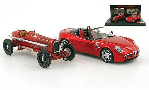 Alfa Romeo 8C 2300 1/43 M4 Evolution-Set: P3 (1932) rojo + coche miniatura