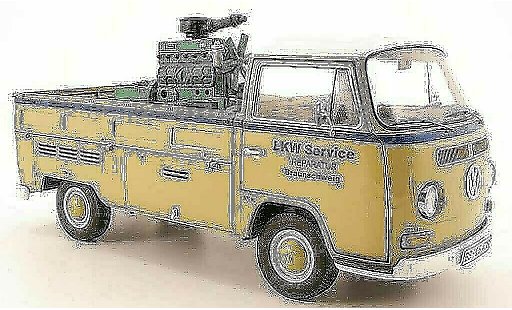 Volkswagen Combi A 1/18 Schuco t2a plataforma lkw service con ladegut coche miniatura
