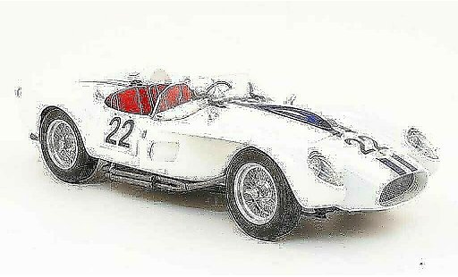 Ferrari 250 TR 1958 1/18 CMC no.22 blanco/azul coche miniatura