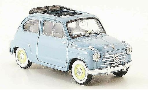 Fiat 600 Berlina 1/43 Brumm (Serie 1) grisazul abierto 1956 coche miniatura