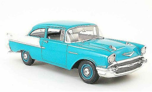 Chevrolet Bel Air Sedan 1/18 Highway 61 1957 150 utility turquesa/gris 2 portes coche miniatura