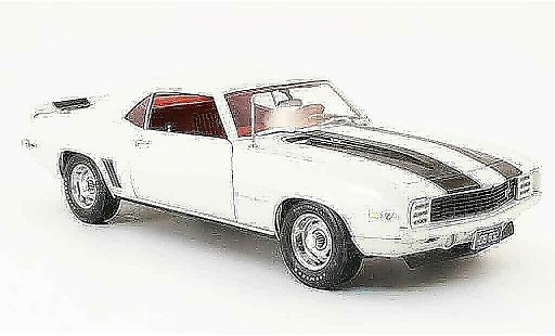 Chevrolet Camaro Z28 1/18 Highway 61 rs creme blanco/negro 1969 coche miniatura