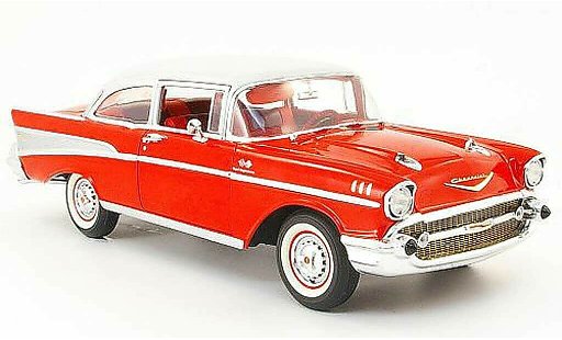 Chevrolet Bel Air Sedan 1/18 Highway 61 1957 rojo/gris 2-portes coche miniatura