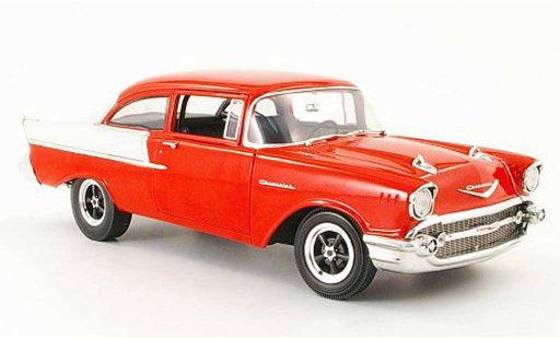 Chevrolet Bel Air Sedan 1/18 Highway 61 1957 150 utility rojo/cremeblanco coche miniatura