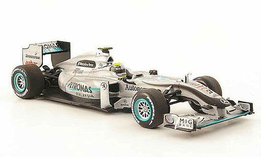 Mercedes F1 2010 1/43 Minichamps GP MGP W01 No.4 Petronas N.Rosberg GP Malaysia coche miniatura
