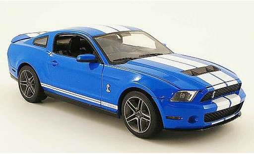 Shelby GT 500 2010 1/18 Greenlight azul avec blanco bandes coche miniatura