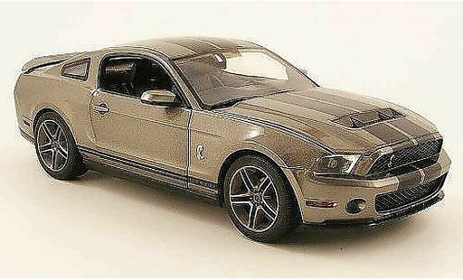 Shelby GT 500 2010 1/18 Greenlight gris avec bandes negros coche miniatura