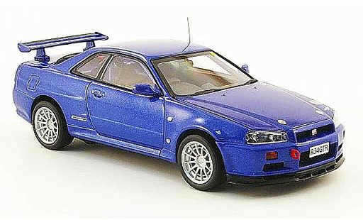 Nissan Skyline R34 1/43 Kyosho GT R Gr.N azul coche miniatura
