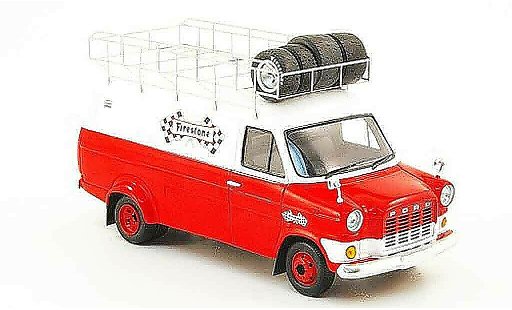 Ford Transit Kastenwagen 1/43 Spark Firestone avec techobarres de toit 1972 coche miniatura