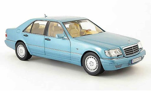 Mercedes Classe S 500 1/18 Norev (w140) azul metallisee 1997 coche miniatura
