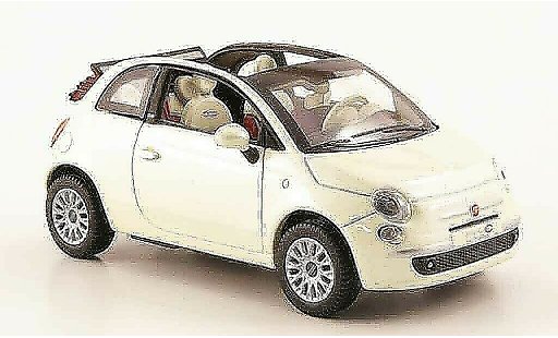 Fiat 500 Cabrio 1/43 Norev C blanco avec geoffnetem techo plegable 2009 coche miniatura