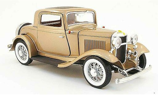 Ford 1932 3 Window Coupe 1/18 Yat Ming beige coche miniatura