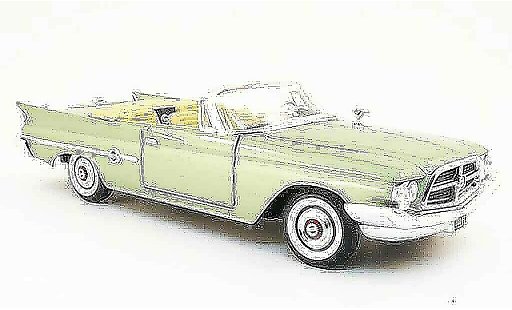 Chrysler 300F Convertible 1/18 Yat Ming gris verde 1960 coche miniatura