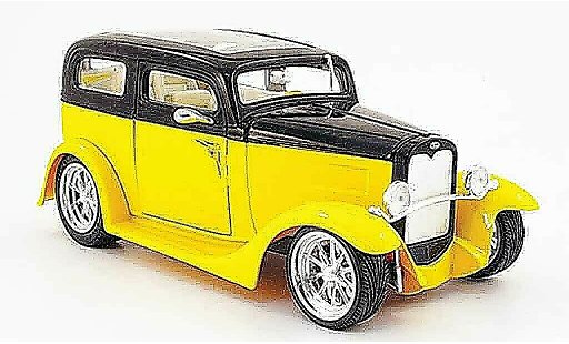 Ford Model A Sedan 1/18 Yat Ming amarillo/negro avec panoramatecho 1931 coche miniatura