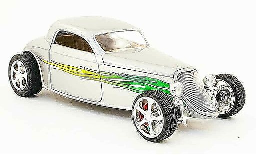Ford Hot Rod 1933 1/18 Yat Ming coupe gris avec flammendekor coche miniatura