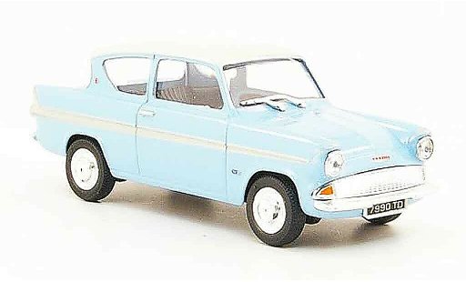 Ford Anglia 105E 1/43 Cararama azul blanco coche miniatura