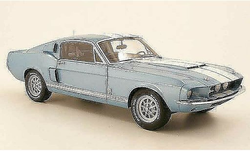 Shelby GT 500 1967 1/18 Autoart azul con blancoen rayas coche miniatura