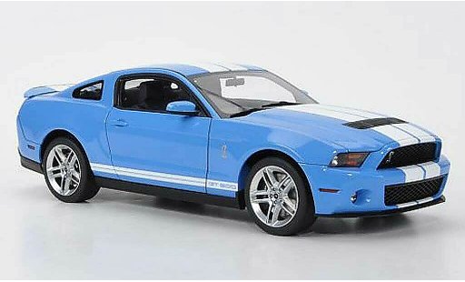 Shelby GT 500 2010 1/18 Autoart azul con blancoen rayas coche miniatura