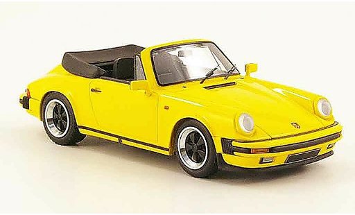 Porsche 911 Cabriolet 1/43 Look Smart Carrera 3.2 Descapotable amarillo abierto coche miniatura
