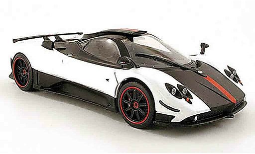 Pagani Zonda cinque 1/18 Mondo Motors blanco/negro/rojo coche miniatura