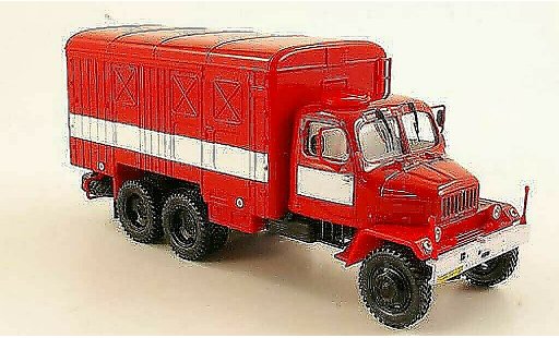 Praga V3S Kasten 1/43 Abrex furgoneta rojo/blanco coche miniatura