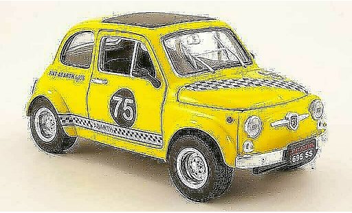 Fiat 500 Abarth 1/18 Mondo Motors 695ss amarillo no.75 coche miniatura