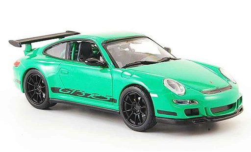 Porsche 911 GT3 RS 1/43 Yat Ming verde avec negroen rayas coche miniatura