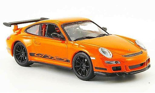 Porsche 911 GT3 RS 1/43 Yat Ming naranja avec negroen rayas coche miniatura
