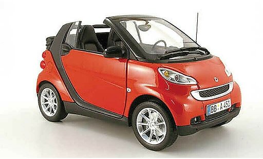 Smart ForTwo Cabrio 1/18 Minichamps cabriolet rojo 2007 coche miniatura