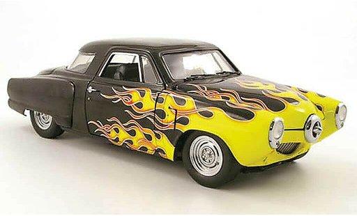 Studebaker Champion Custom 1/18 Highway 61 noir con flammendekor 1950 coche miniatura