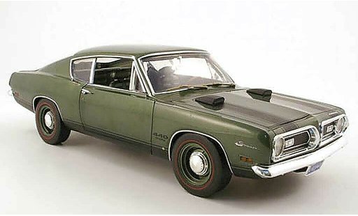 Plymouth Barracuda 1969 1/18 Highway 61 440 verde coche miniatura