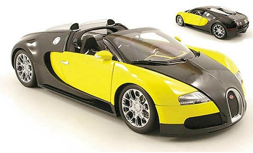 Bugatti Veyron Grand Sport 1/18 Minichamps noir/amarillo 2009 coche miniatura