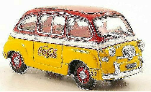 Fiat 600 Multipla 1/43 Brumm D Coca Cola Olympiade Rom 1960 coche miniatura
