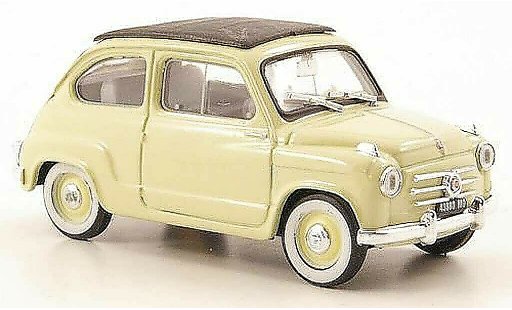 Fiat 600 Berlina 1/43 Brumm amarillo cerrado 1956 coche miniatura