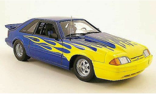 Ford Mustang LX 5.0 1/18 GMP drag car azul/amarillo coche miniatura