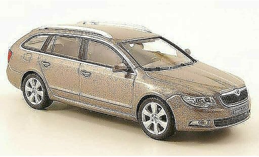 Skoda Superb 2009 1/43 Abrex II Combi grismarron coche miniatura