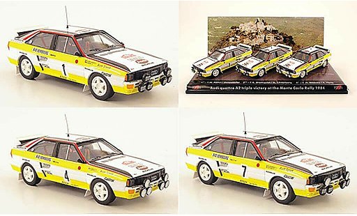 Audi Quattro rallye 1/43 Trofeu 3er-Set: A2 Dreifachsieg Rally Monte Carlo 1984 coche miniatura