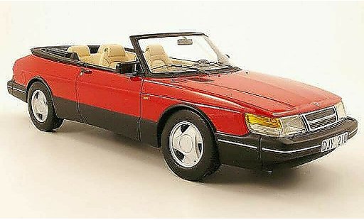 Saab 900 Cabriolet 1/18 Neo rojo negro 1987 coche miniatura