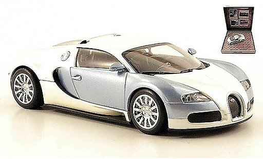 Bugatti Veyron coupe 1/43 Minichamps 16.4 blanco/gris azul 2009 coche miniatura