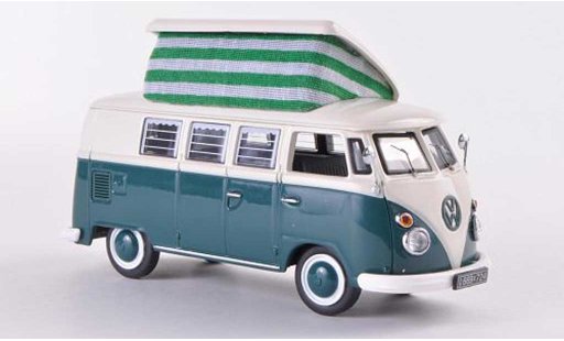 Volkswagen T1 Base 1/43 Schuco Campingbus verde/blanco coche miniatura