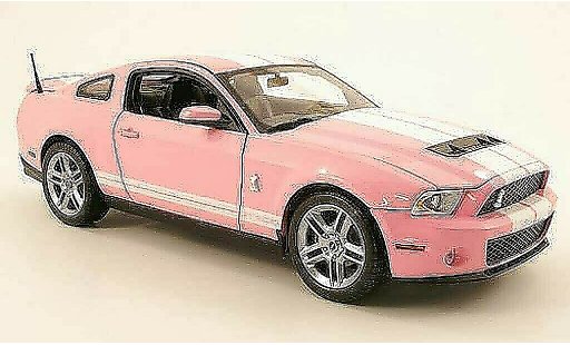 Shelby GT 500 2010 1/18 Shelby Collectibles rosa/blanco coche miniatura