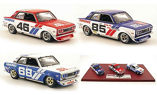 Datsun 510 BRE 1/43 TrueScale Miniatures Team-Set: No.46 No.68 + No.85 1972 coche miniatura
