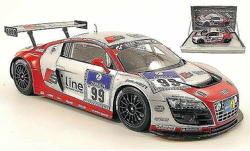 Audi R8 s tronic 1/18 Spark LMS no.99 line 24h nurburgring 2010 biela / fassler / hennerici / kaffer coche miniatura
