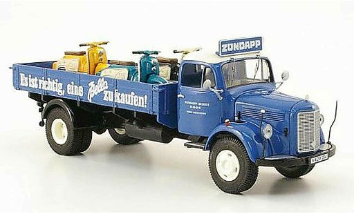 Mercedes L3500 Base 1/43 Premium ClassiXXs + Zundapp plataforma Zundapp-Werke GmbH avec 3 Bella als Ladegut coche miniatura