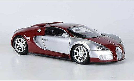 Bugatti Veyron Edition Centenaire 1/18 Minichamps chrom/rojo 2009 coche miniatura