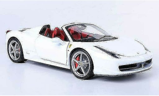 Ferrari 458 Italia Spider 1/18 Hot Wheels Elite blanco (Elite) coche miniatura