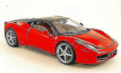 Ferrari 458 Italia 1/18 Hot Wheels Elite rojo/negro coche miniatura