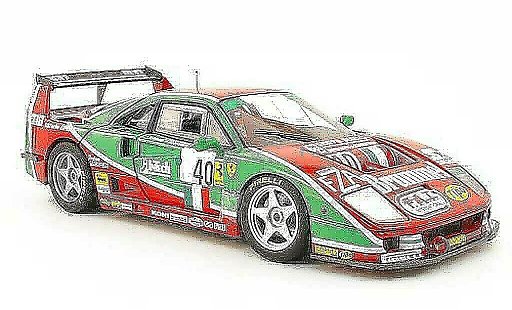 Ferrari F40 Competizione 1/18 Hot Wheels no.40 brummel 24h le mans 1995 l.della noce/a.olofsson/t.ota coche miniatura